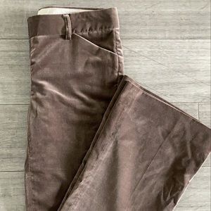 Theory brown velvet wide leg pants